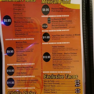 menu