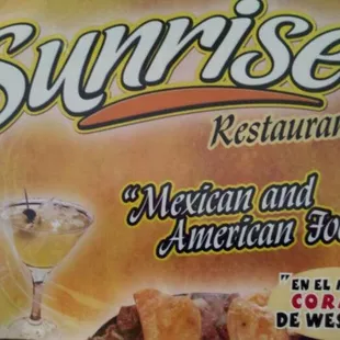 new menu at sunrise