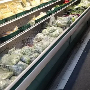 produce on display in coolers