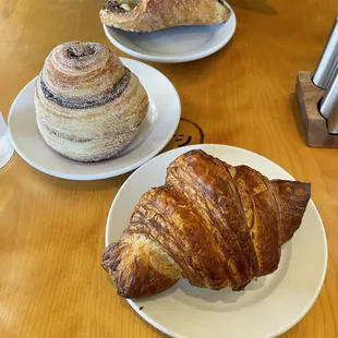Top to bottom: Banana-Graham, Cinnamon Downtowner, Laugen Croissant