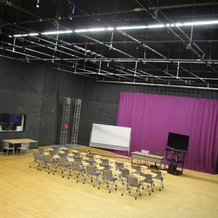 Sound dampened studio, great for video recording, Television Production.