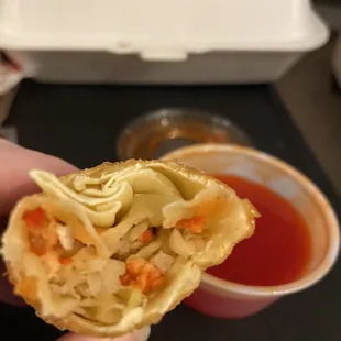 Inside egg roll