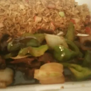 Pepper steak combo minus the egg roll