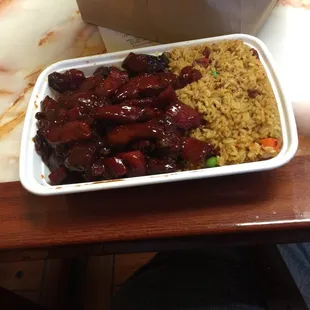 One of my favorite meals: Boneless Spare Ribs and Pork Fried Rice.