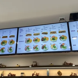 Menu options