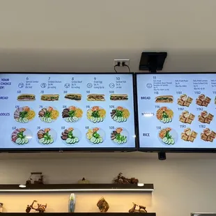 Menu options