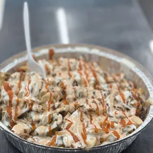 NY style Chicken and cheesy fry bowl