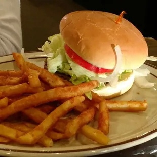 Hamburger and french fries