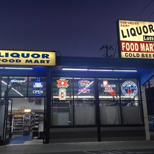 a liquor and food market
