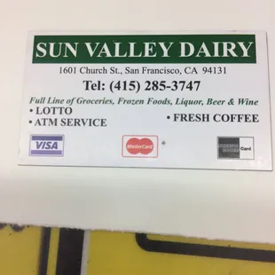 a sign for the sun valley dairy