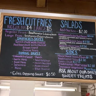 Fries, Salads, &amp; Sides menu