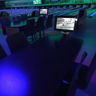 Screens at each table