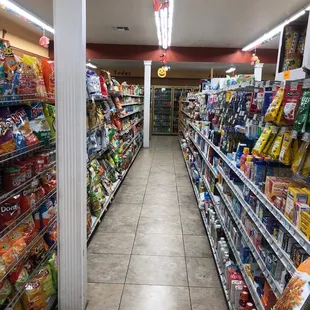 the aisles of a grocery store