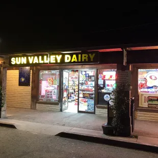 Front entrance at night