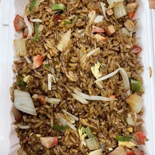 Price on Uber Eats - $8.75 | B. Roast Pork Fried Rice Lunch Special - good flavor and portion