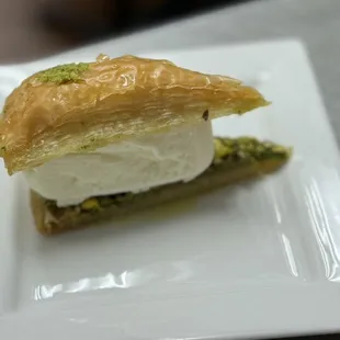 Baklava with Maras ice cream