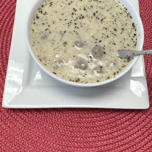 Meatball yogurt soup