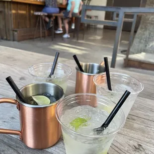 Watermelon mules, vodka soda lime x2, tequila soda lime