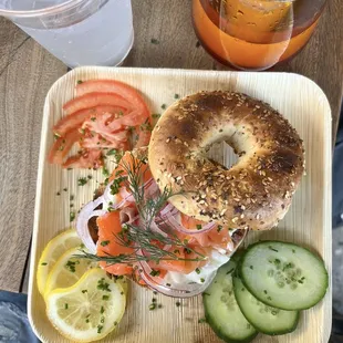 Salmon bagel