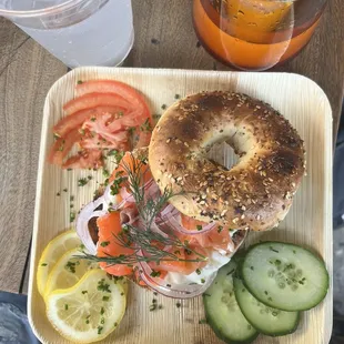 Brunch special -- lox bagel
