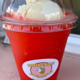 Strawberry &amp; POG slush float
