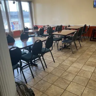 Spacious eating area