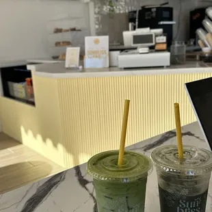 Mystic Matcha and blueberry matcha