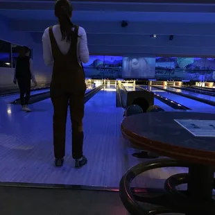 Weekend evening bowling.