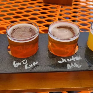 a flight of beers