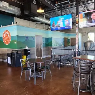 the interior of the brewery