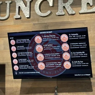 Beer menu (subject to change depending on what&apos;s available)