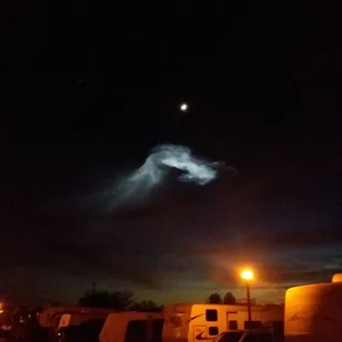 The remaining trail of Falcon 9 as it lit up the January sky. As seen by residents of Suncrest RV Village. Bakersfield, .ca 93312