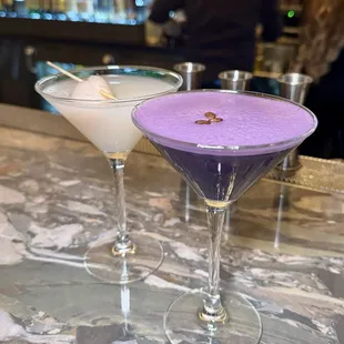 Ube espresso martini and lychee simoy