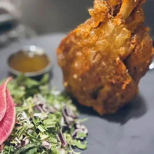 a plate of fried food