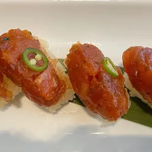 4 Pieces Crispy Rice Spicy Tuna - gluten free (GF)