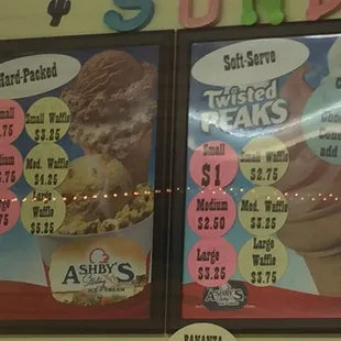 Hard packed and soft serve ice cream