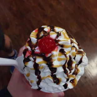 Turtle Sundae with Peanut Butter Twist ice cream. Yum!