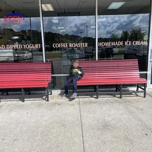 Little man Andy having some ice cream after the doctors office visit