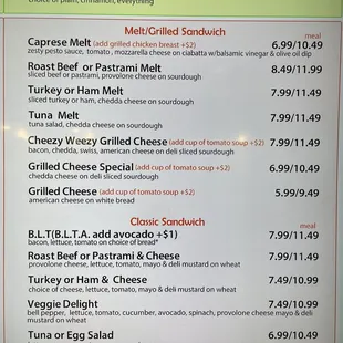 menu