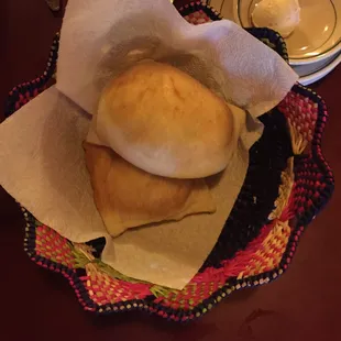 Complimentary sopapillas for dessert