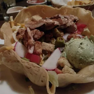 This tostada salad with chicken is down right delicious