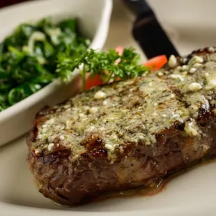 American Kobe Ribeye, 9oz. topped with Steak Butter.
