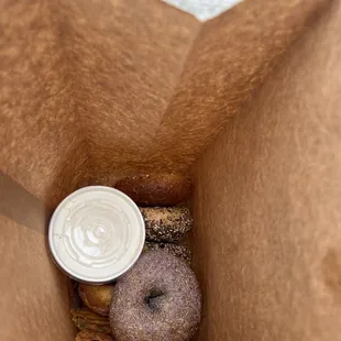 Blue corn, everything, honey garlic, green chili cheese bagels