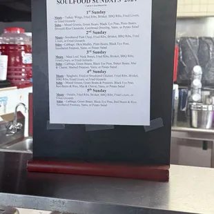 Specials for Sundays