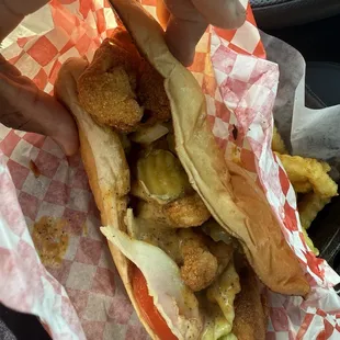 Lunch special fish hoagie