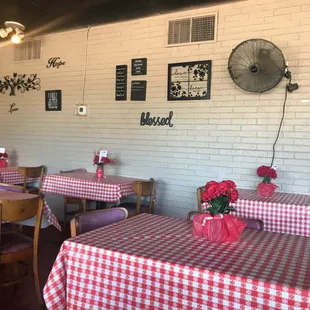 Seating area in dining room.