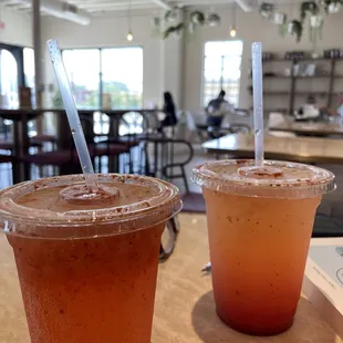 Spicy watermelon sparkling water and lemonade