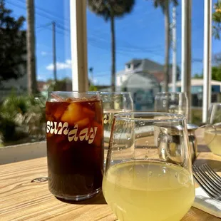 OJ mimosa and cold brew