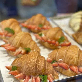 Strawberry mascarpone croissants