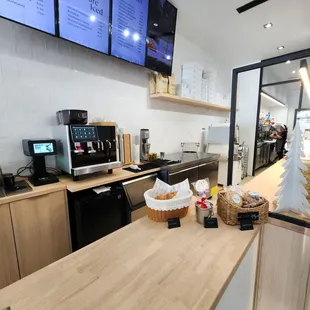 a coffee shop counter